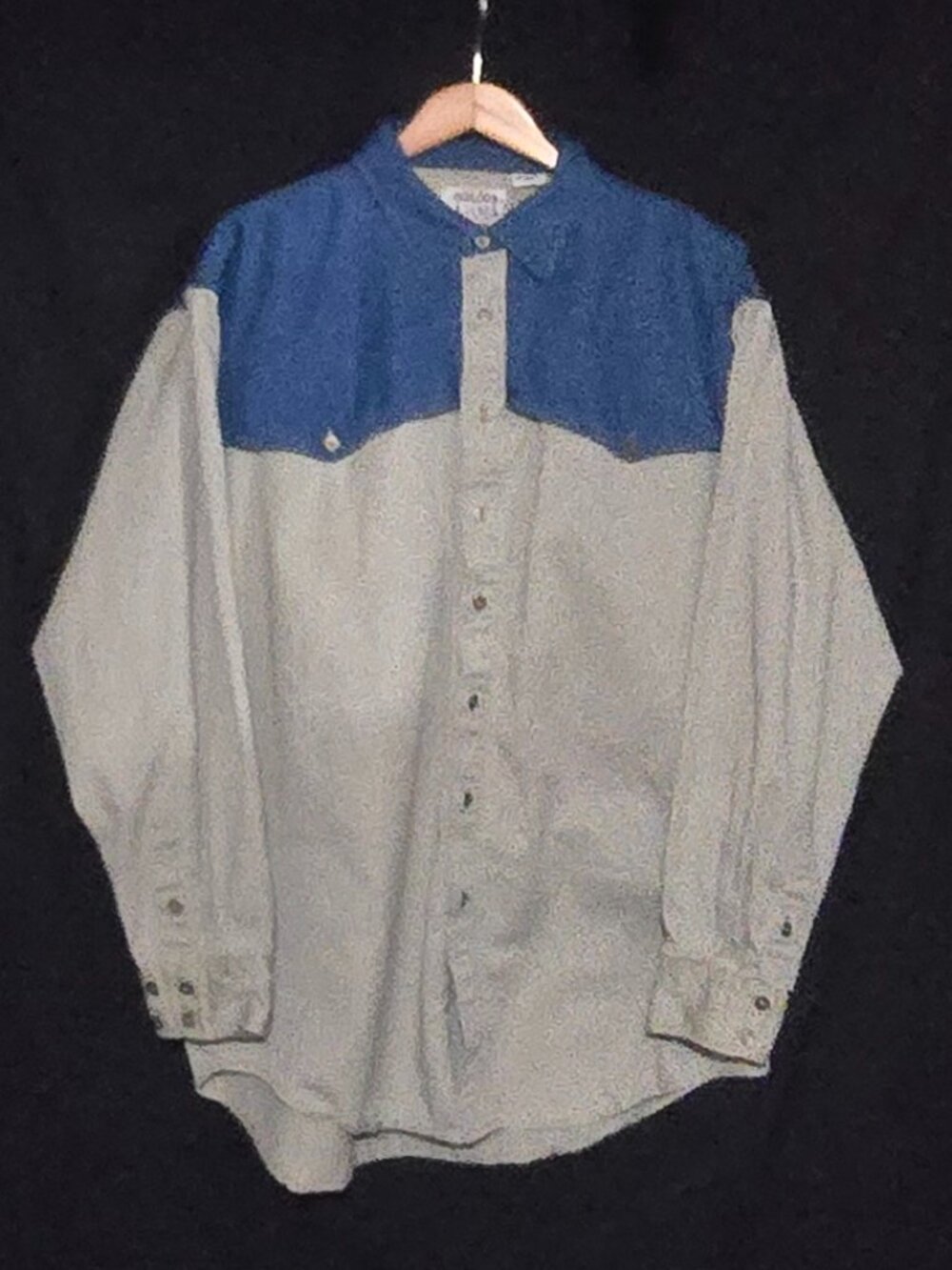 Vtg Gordon & James Men's Western LS BF Shirt - Blue / Beige - Sz XL*